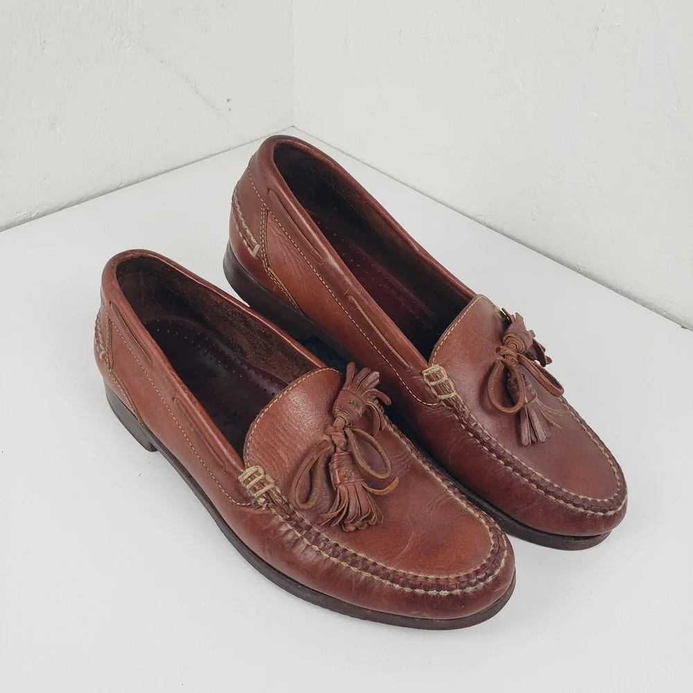 Cole Haan‎ Country Mens 10M Brown Leather Tassel Kiltie Loafers 2909 Brazil